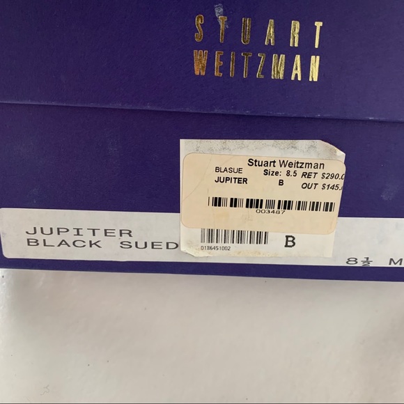 Stuart Weitzman Black Suede Heels w/Buckle Sz 8.5 - Picture 12 of 13